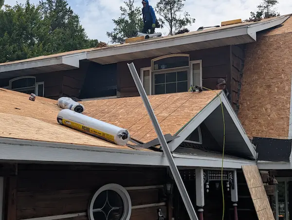 Roof replacement with new OSB roof decking